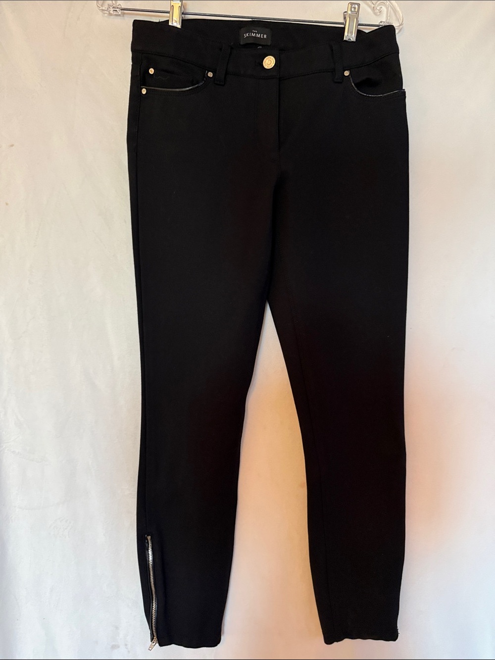 White House Black Market Black Ankle Zip Ponte Pants